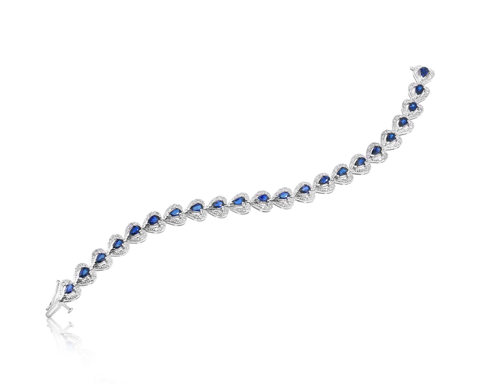 Золотой браслет с сапфирами 4.15ct и бриллиантами 0.60ct 071023/1
