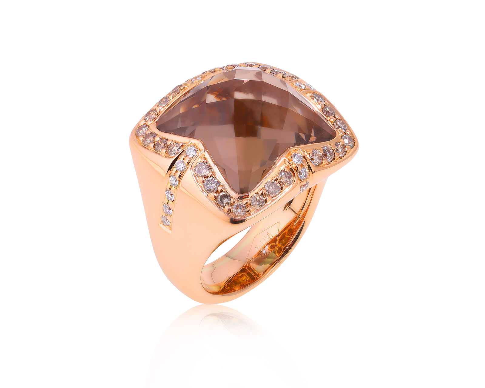 Оригинальное золотое кольцо с дымчатым кварцем 15.58ct Belle Bague (GIM) 191025/8
