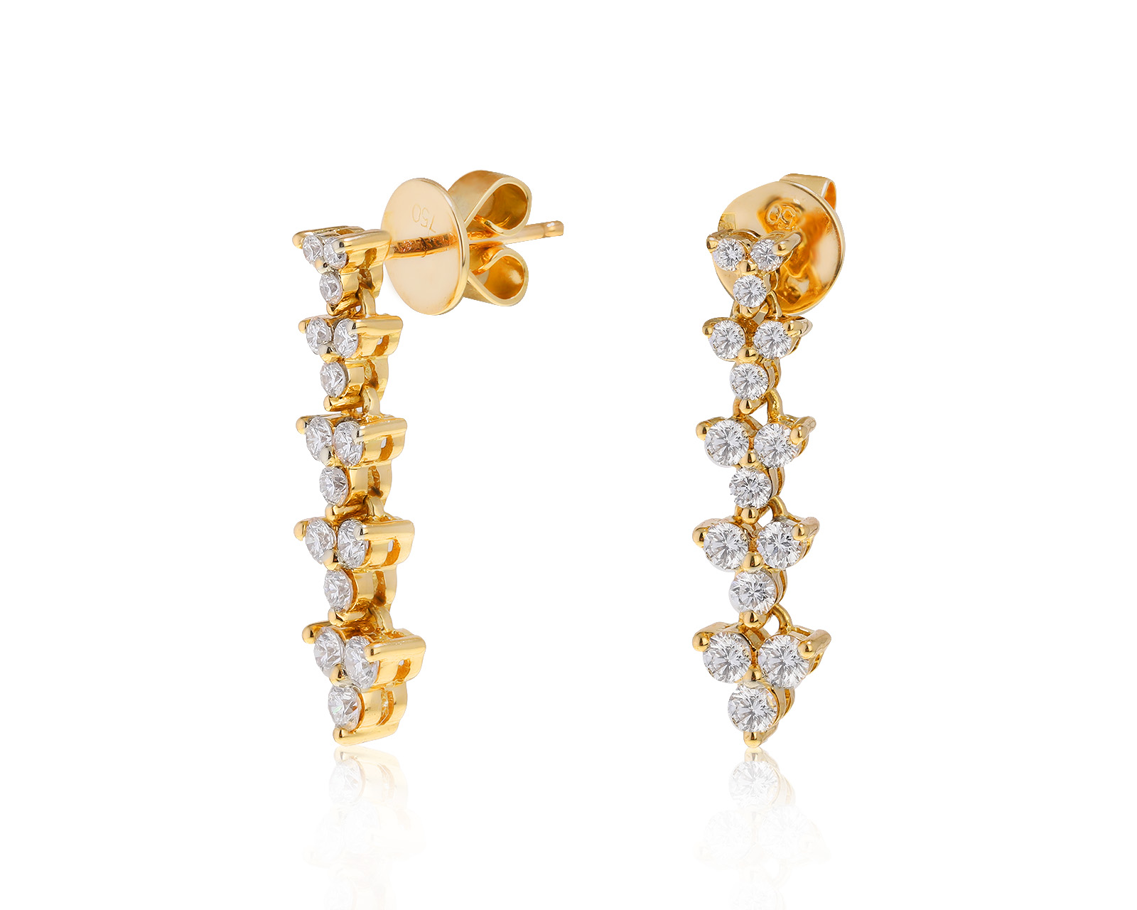 Потрясающие золотые серьги с бриллиантами 0.95ct 110222/2