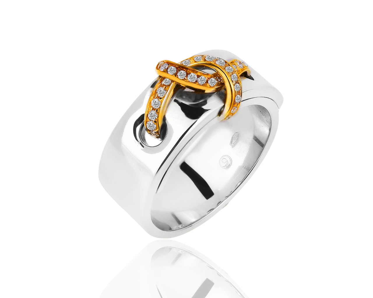 Итальянское золотое кольцо с бриллиантами