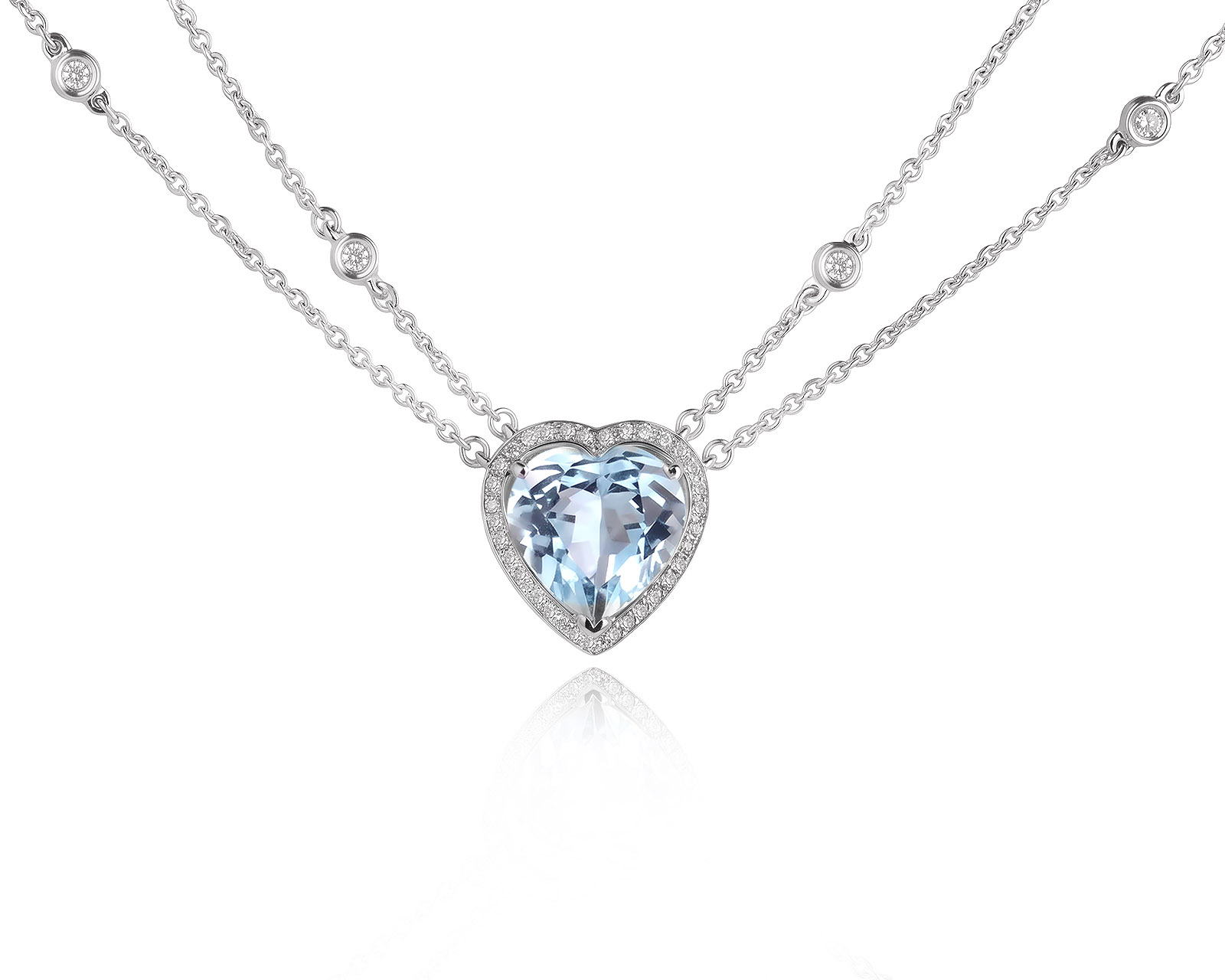 Оригинальное золотое колье с аквамарином 3.85ct МЮЗ Empire 071026/5