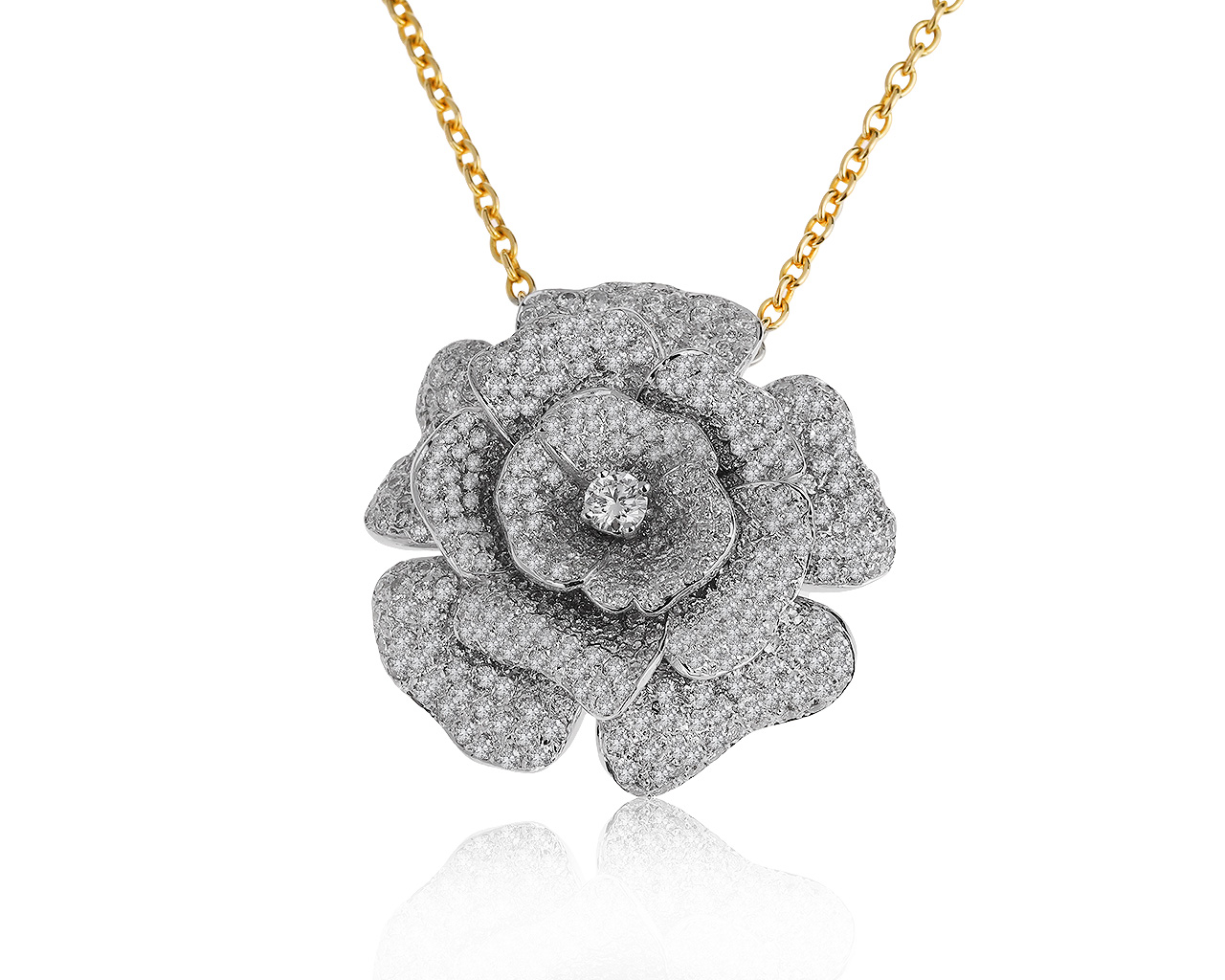Изумительный золотой кулон с бриллиантами 5.21ct
