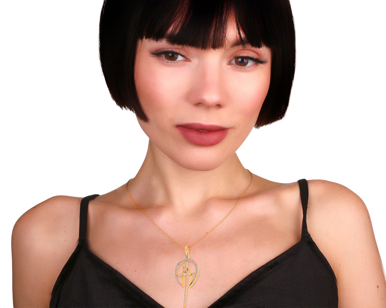 Уникальный золотой кулон с бриллиантами 0.70ct