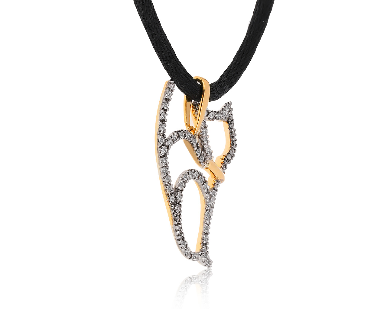 Стильный золотой кулон с бриллиантами 0.20ct