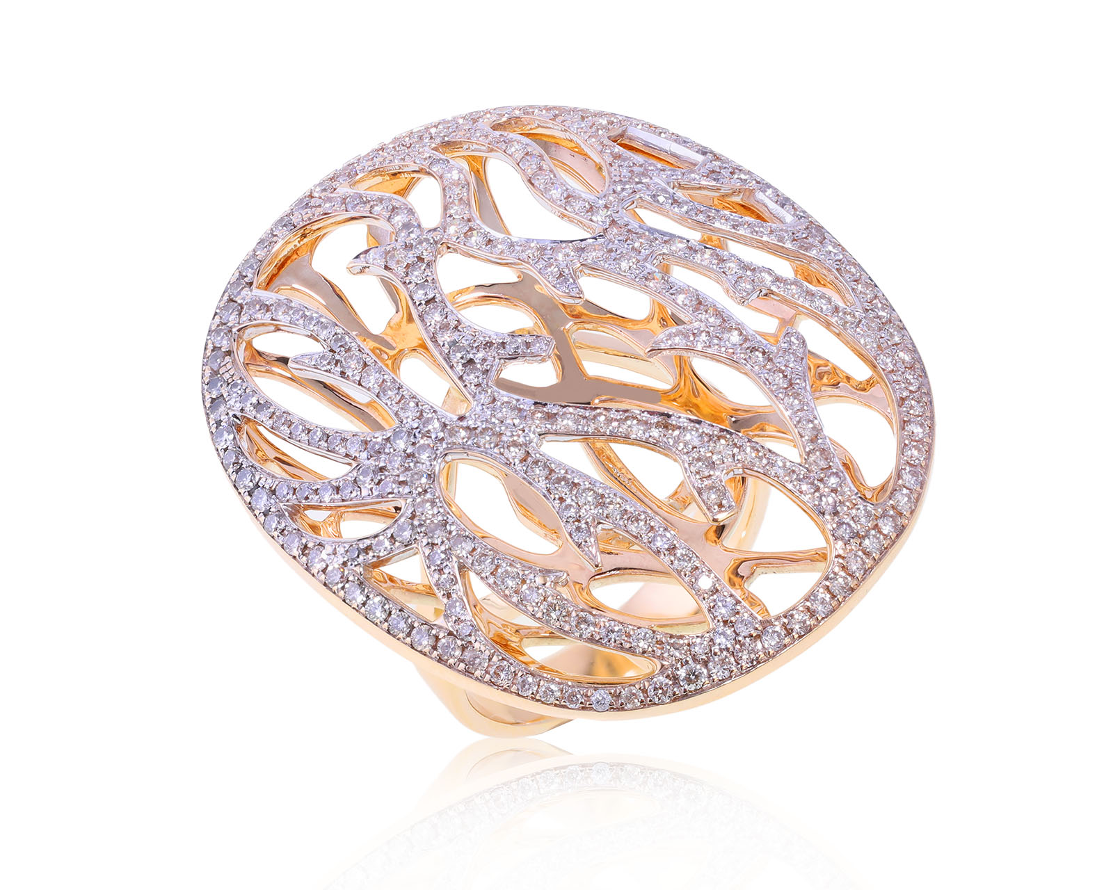 Изумительное золотое кольцо с бриллиантами 1.62ct