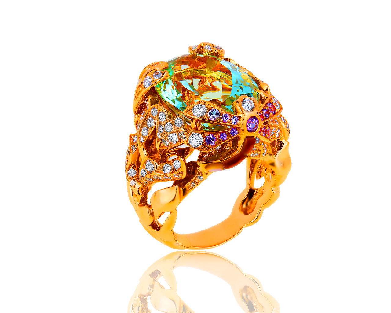 Волшебное золотое кольцо с бриллиантами 1.83ct Dior 010819/5 Волшебное золотое кольцо с бриллиантами 1.83ct Dior 010819/5