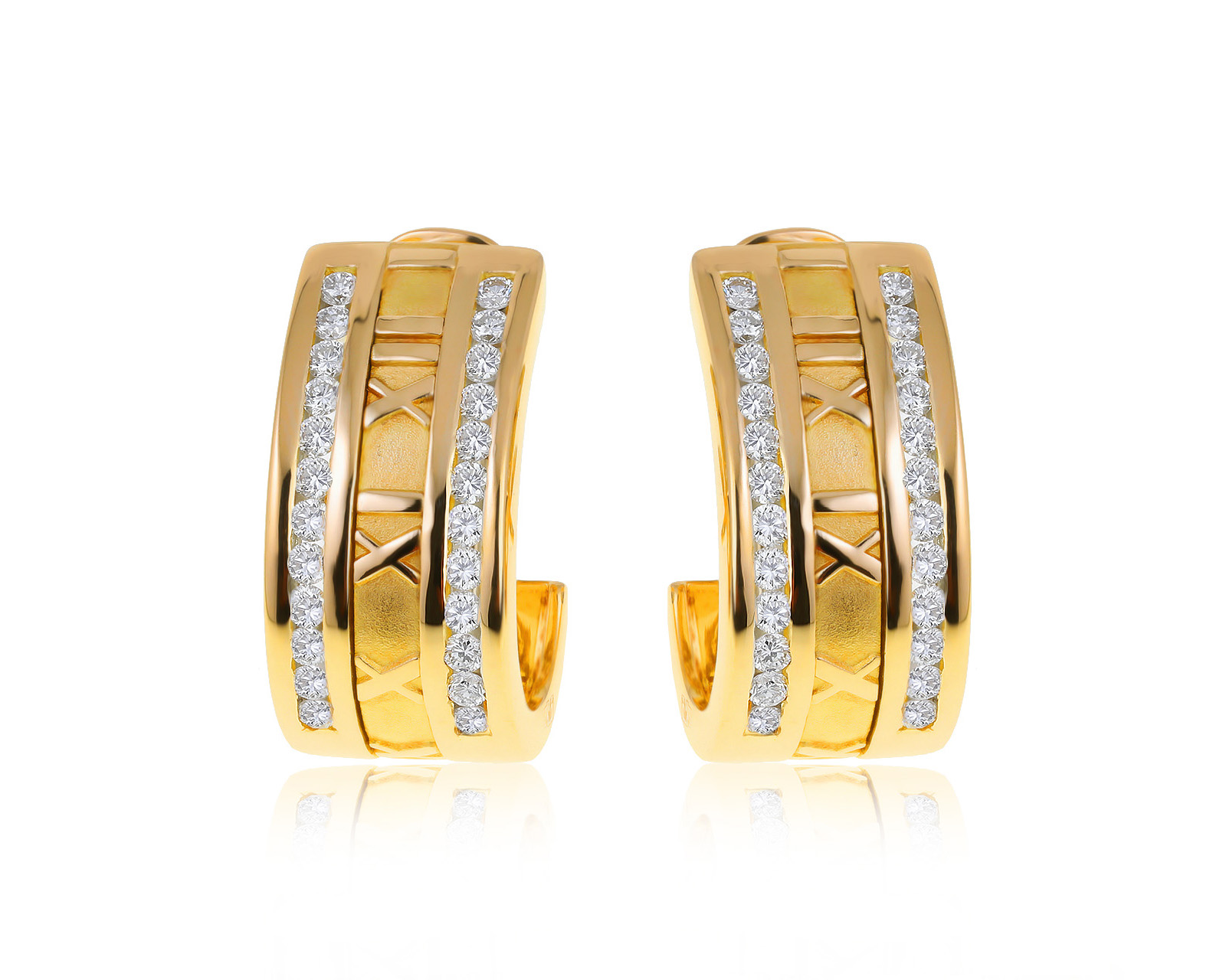Оригинальные золотые серьги с бриллиантами 1,40ct Tiffany&Co Atlas 080621/1 Оригинальные золотые серьги с бриллиантами 1,40ct Tiffany&Co Atlas 080621/1