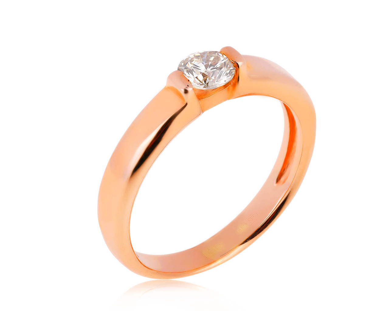 Изящное золотое кольцо с бриллиантом 0.25ct 180617/2