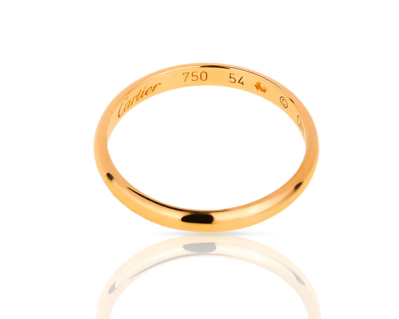 Обручальное золотое кольцо с бриллиантом Cartier 1895