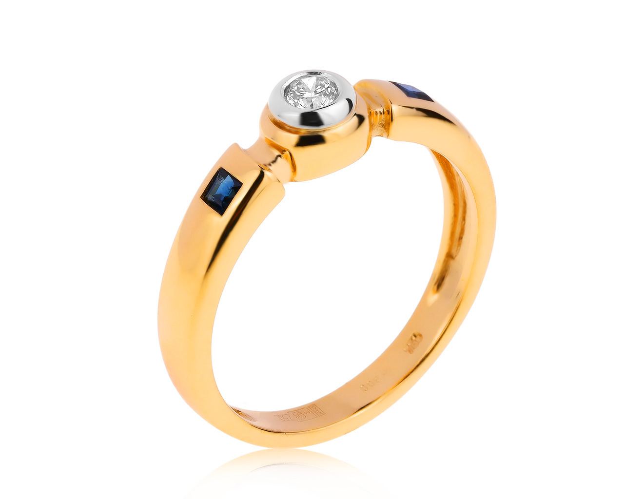 Прекрасное золотое кольцо с бриллиантом 0.10ct 190920/1