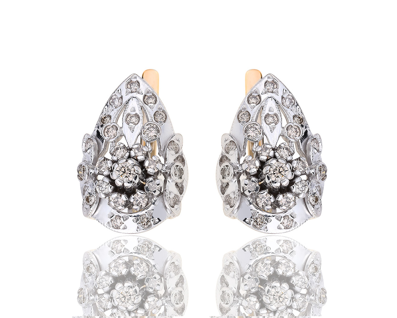 Золотые серьги с бриллиантами 1.44ct 310718/20