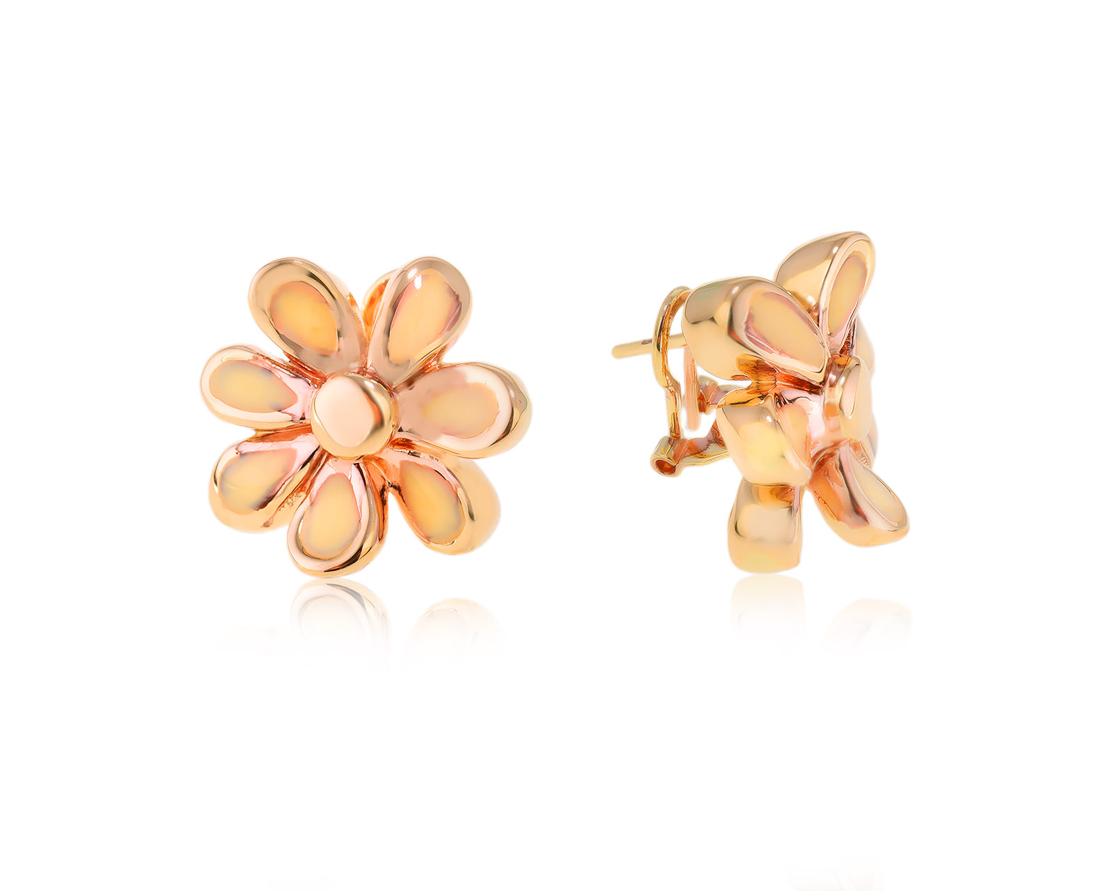 Оригинальные золотые серьги с эмалью Graziella 251123/2