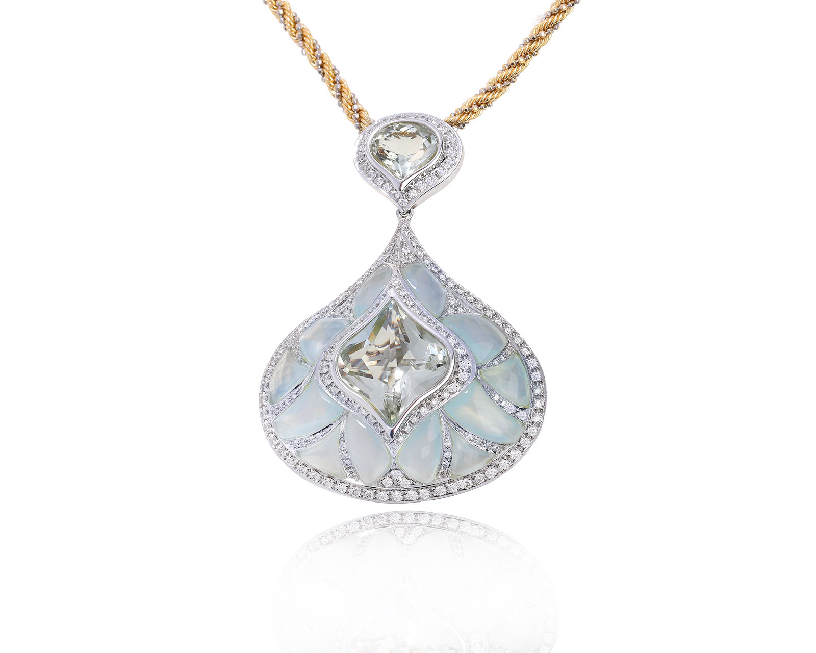 Оригинальный золотой кулон с празиолитами 10.30ct E&V Jewellery 300724/10