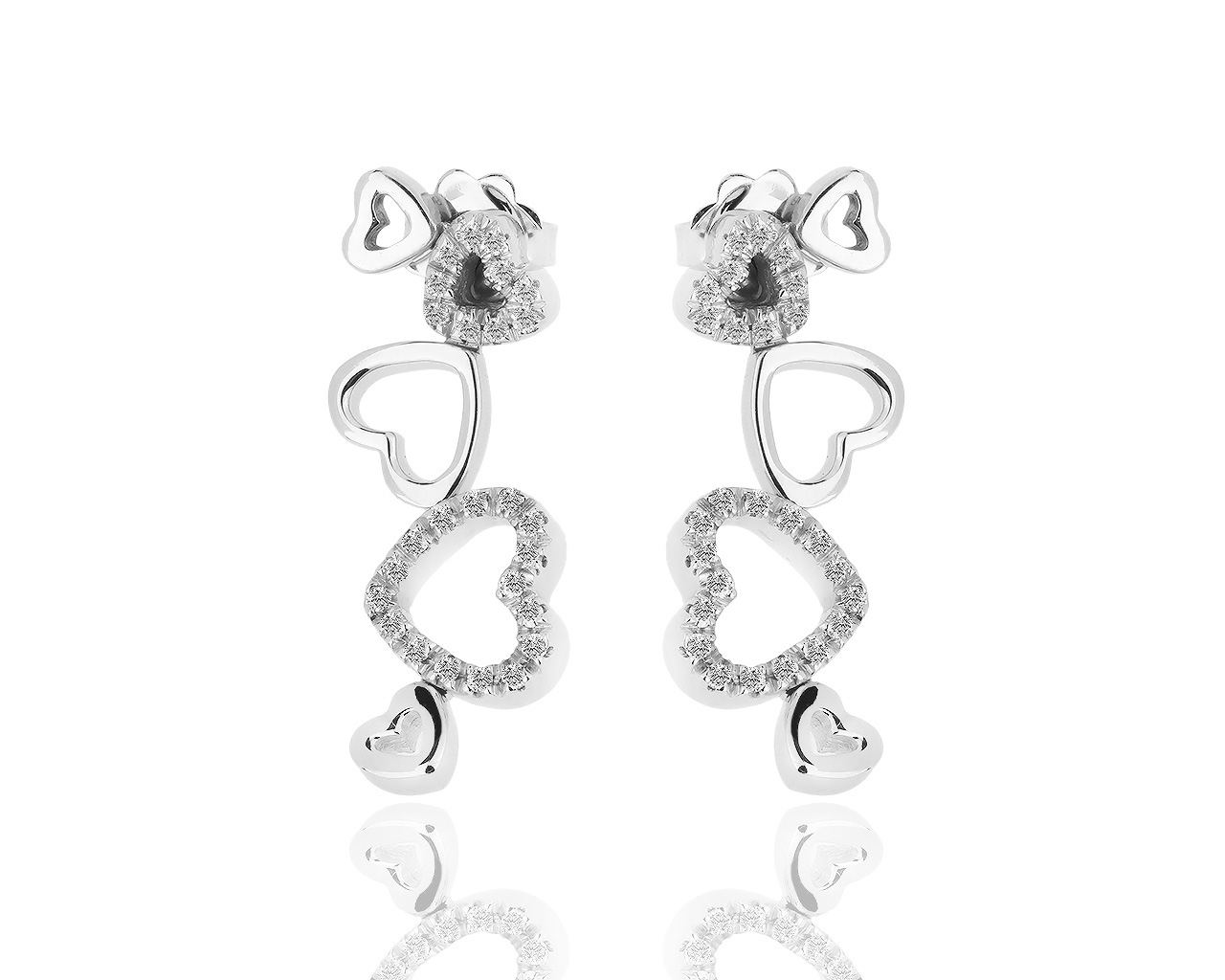 Итальянские золотые серьги с бриллиантами 0.40ct Amuleti Heart 151218/15