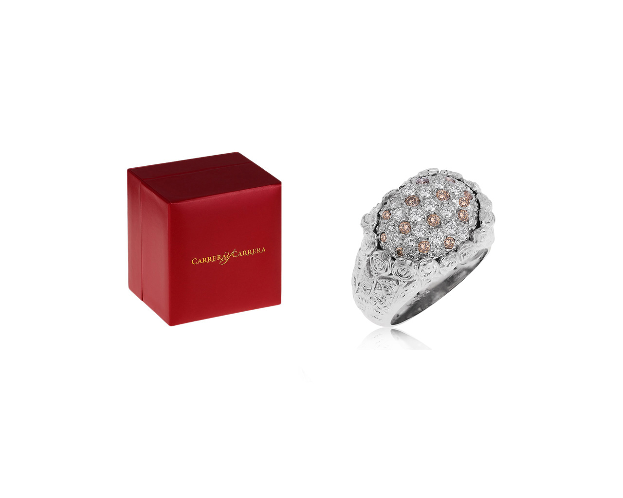 Оригинальное золотое кольцо с бриллиантами 1.25ct Carrera y Carrera Jardin de Rosas
