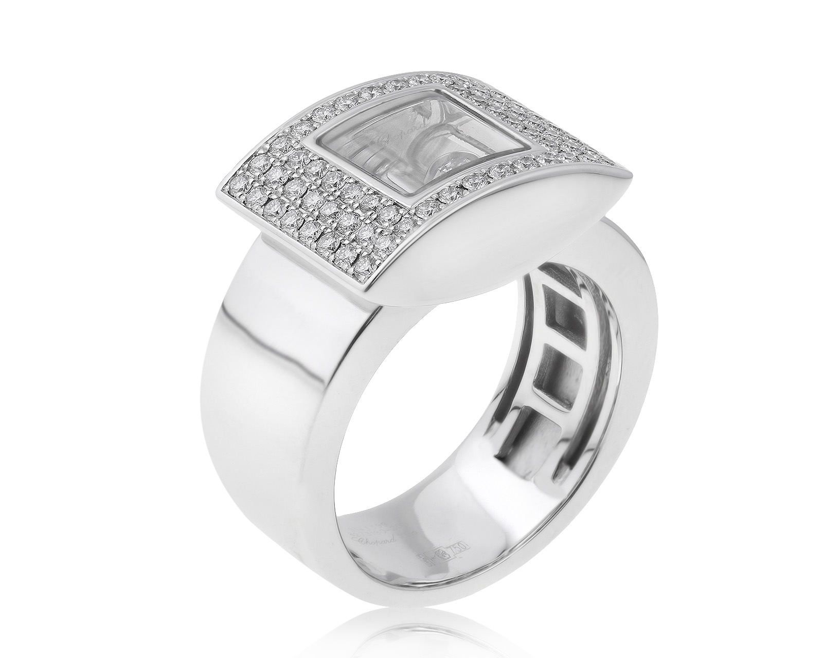 Оригинальное золотое кольцо с бриллиантами 0.72ct Chopard Happy Diamond 200521/7