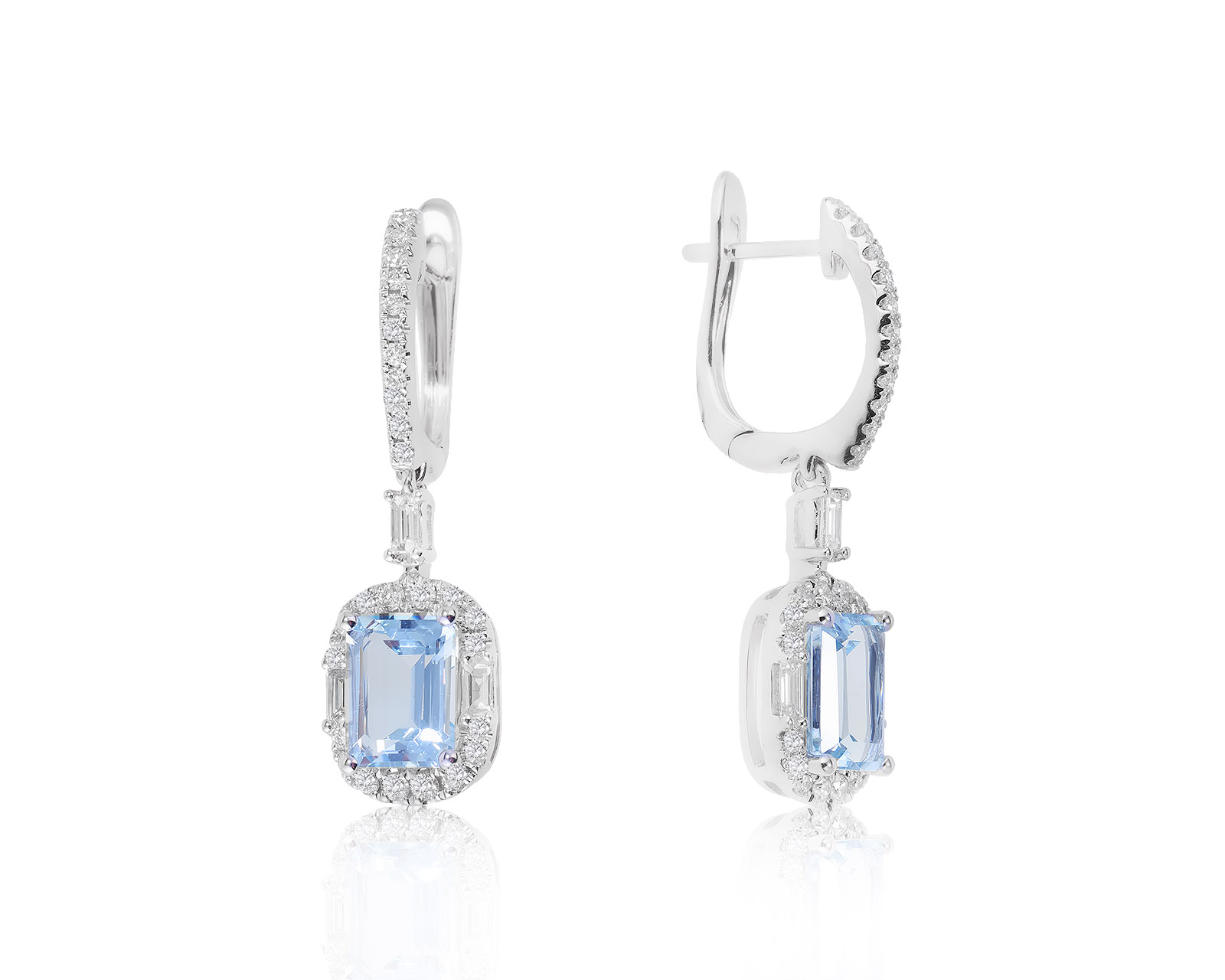 Прекрасные золотые серьги с аквамаринами 2.88ct 090922/4