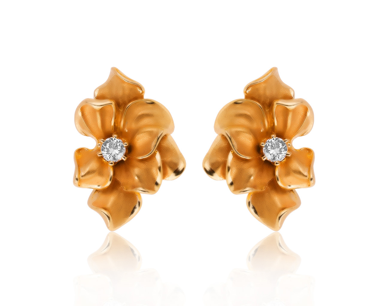 Завораживающие золотые серьги с бриллиантами 0.21ct 240820/14