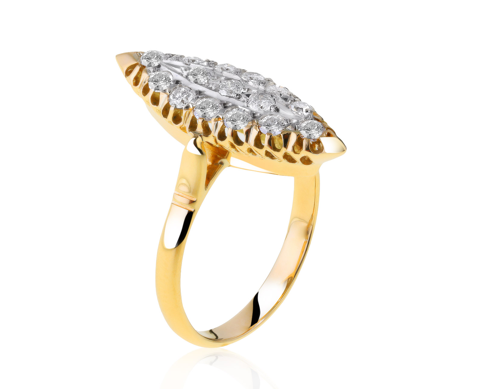 Винтажное золотое кольцо с бриллиантами 0.73ct СССР 080721/5