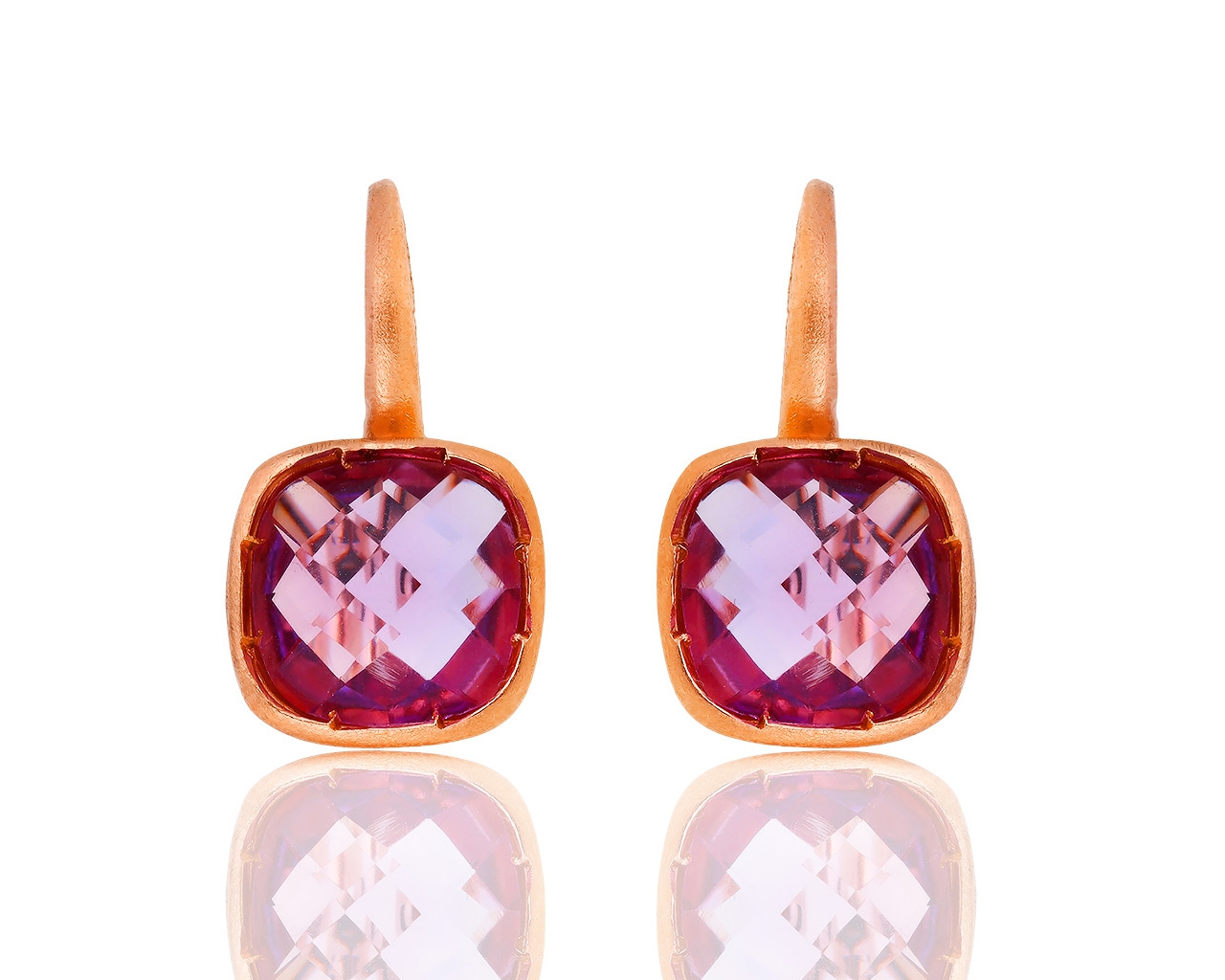 Итальянские золотые серьги с аметистами 191118/14