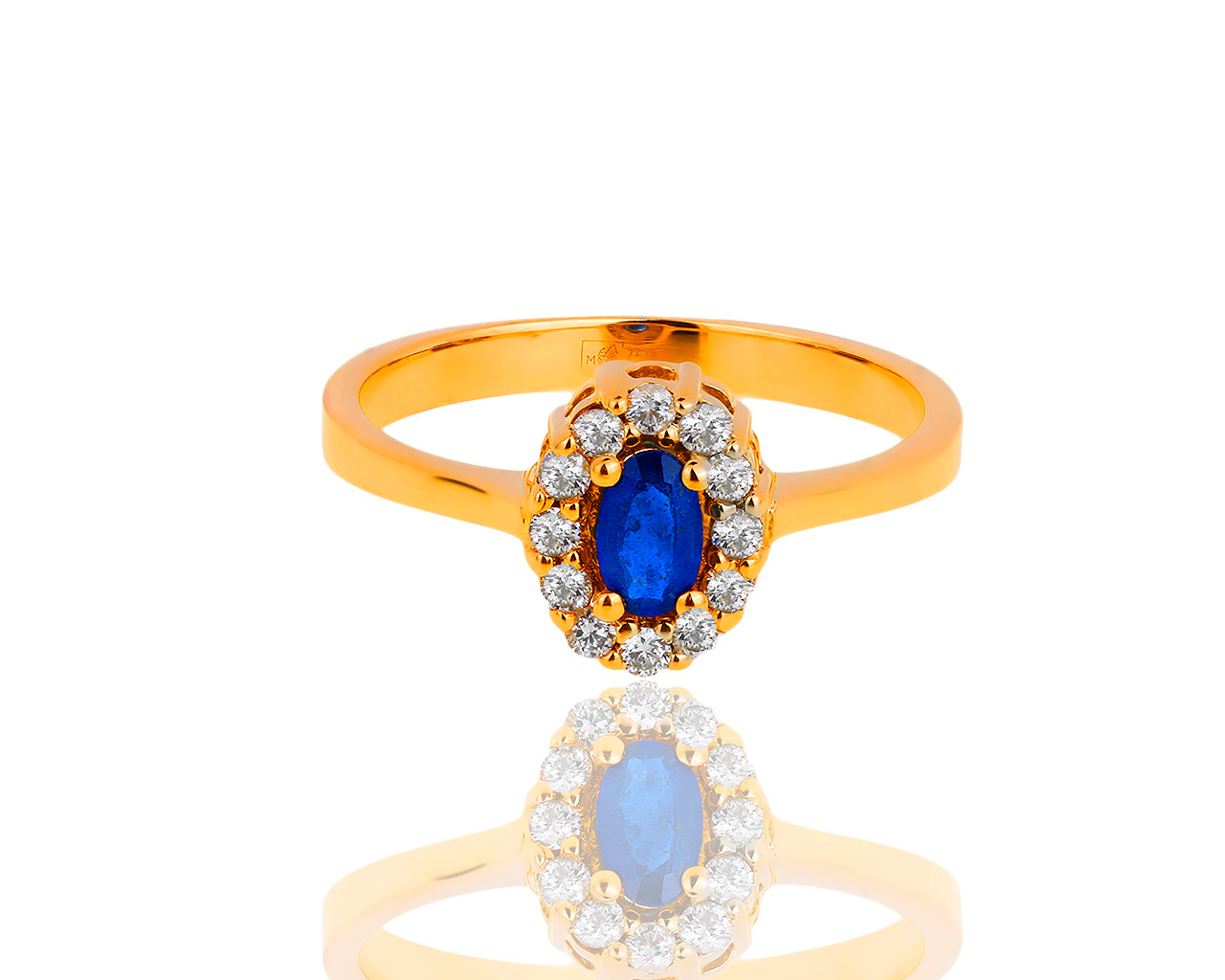 Золотое кольцо с сапфиром 0.21ct и бриллиантами 0.19ct 170619/6 Золотое кольцо с сапфиром 0.21ct и бриллиантами 0.19ct 170619/6