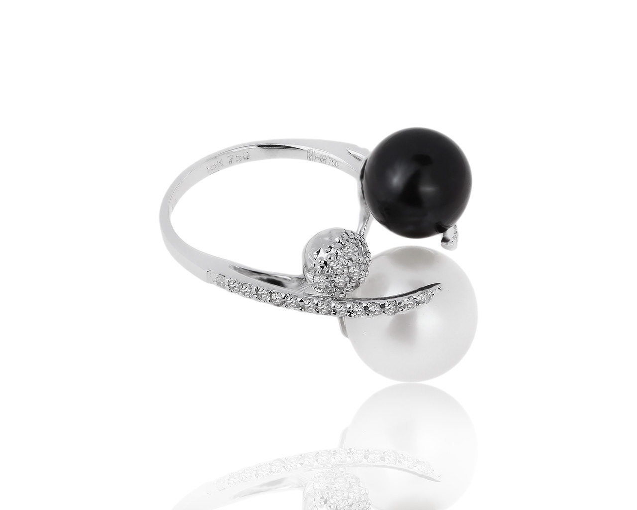 Изысканное золотое кольцо с жемчугом 8.50-10 мм 270519/11