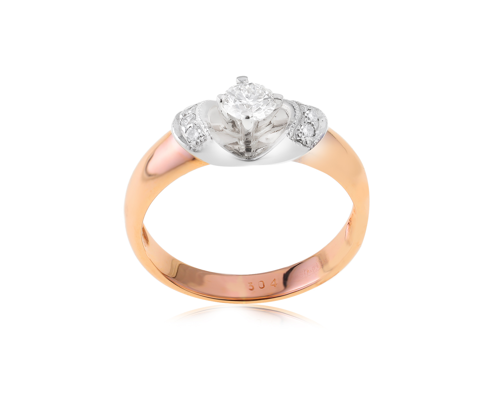 Золотое кольцо с бриллиантами 0.32ct 100424/15