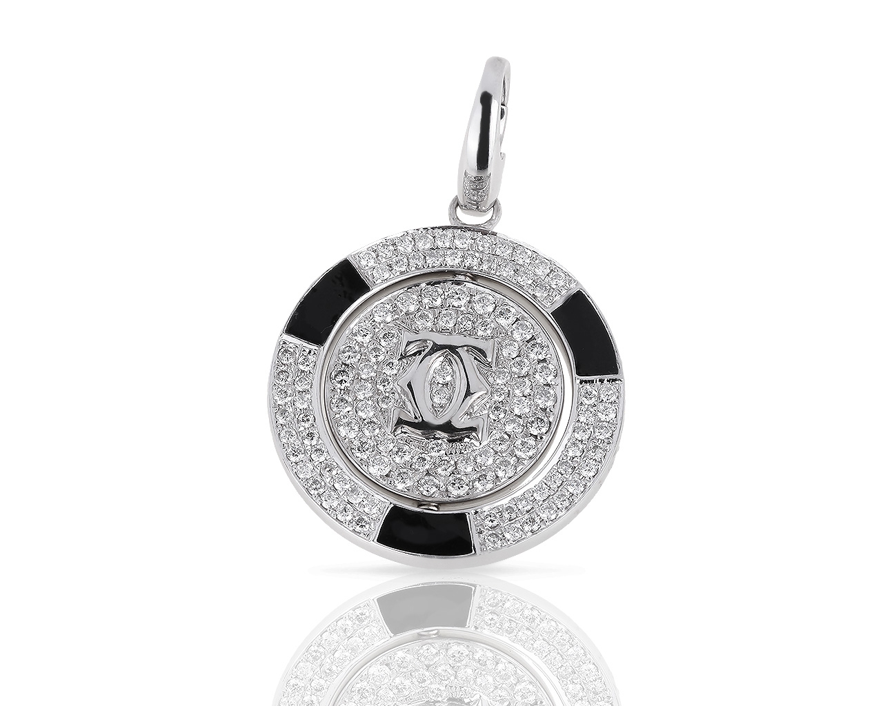 Золотая подвеска с эмалями и бриллиантами 1.01ct Золотая подвеска с эмалями и бриллиантами 1.01ct