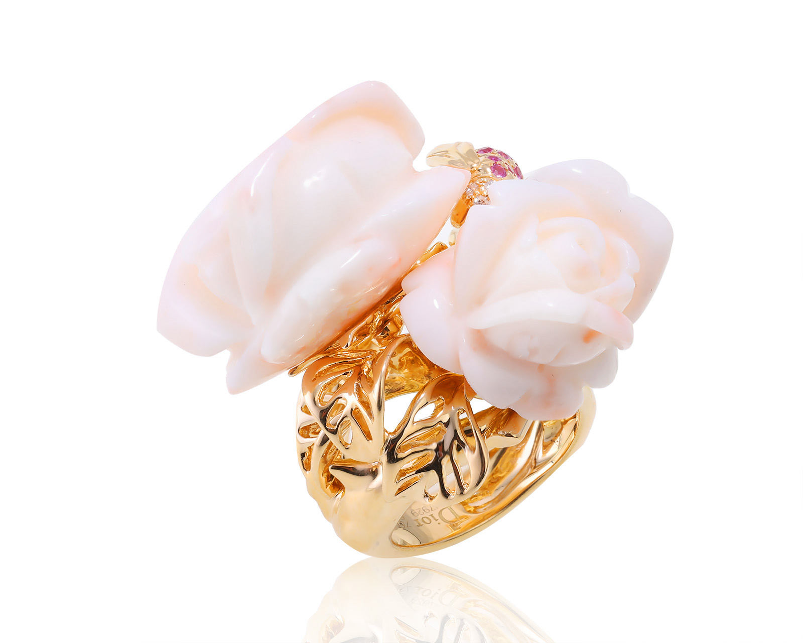 Оригинальное золотое кольцо Dior Rose Pre Catelan
