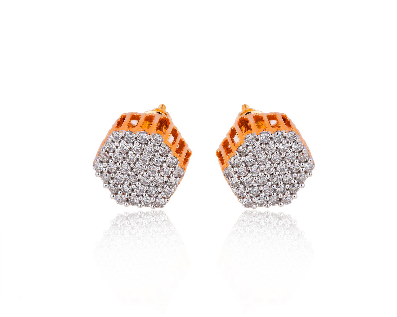 Завораживающие золотые серьги с бриллиантами 0.88ct 210619/5