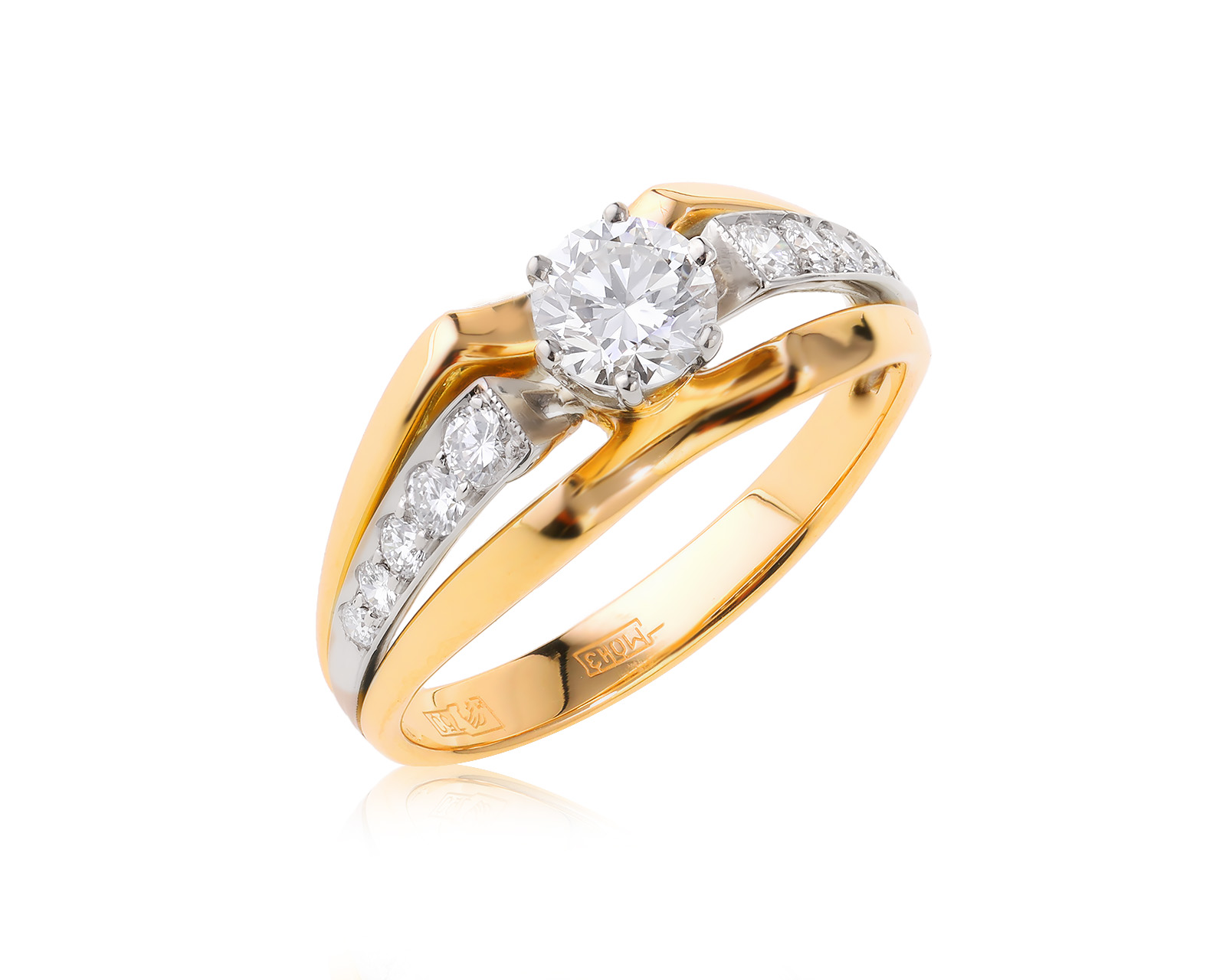 Золотое кольцо с бриллиантами 0.80ct 290923/2