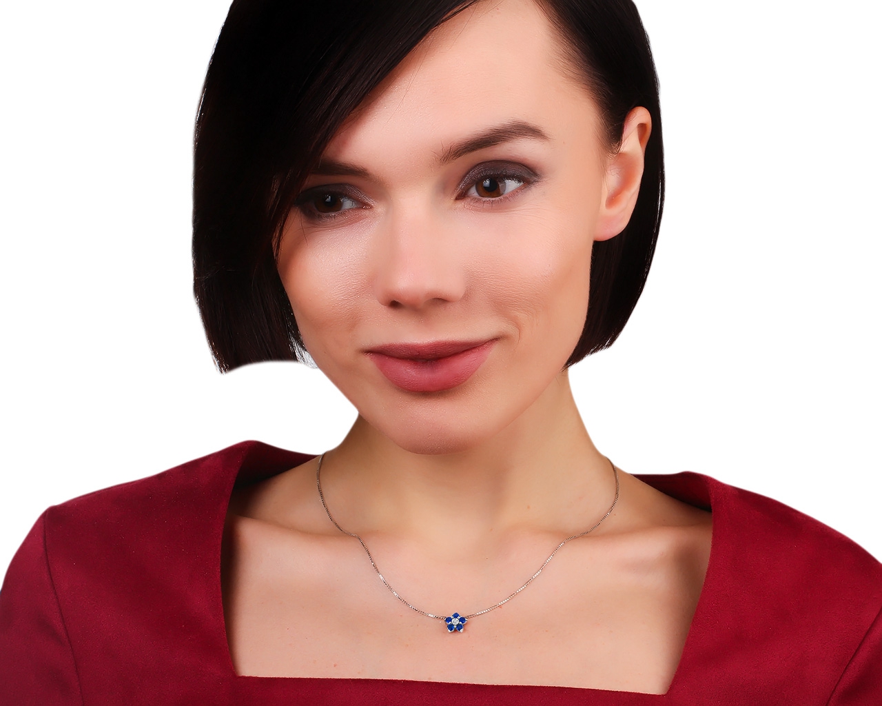 Золотый кулон с бриллиантом и сапфирами 0.57ct Leo Pizzo