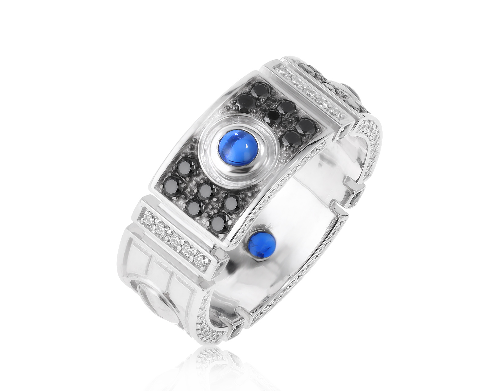 Стильное золотое кольцо с сапфирами 0.82ct 190422/5 Стильное золотое кольцо с сапфирами 0.82ct 190422/5