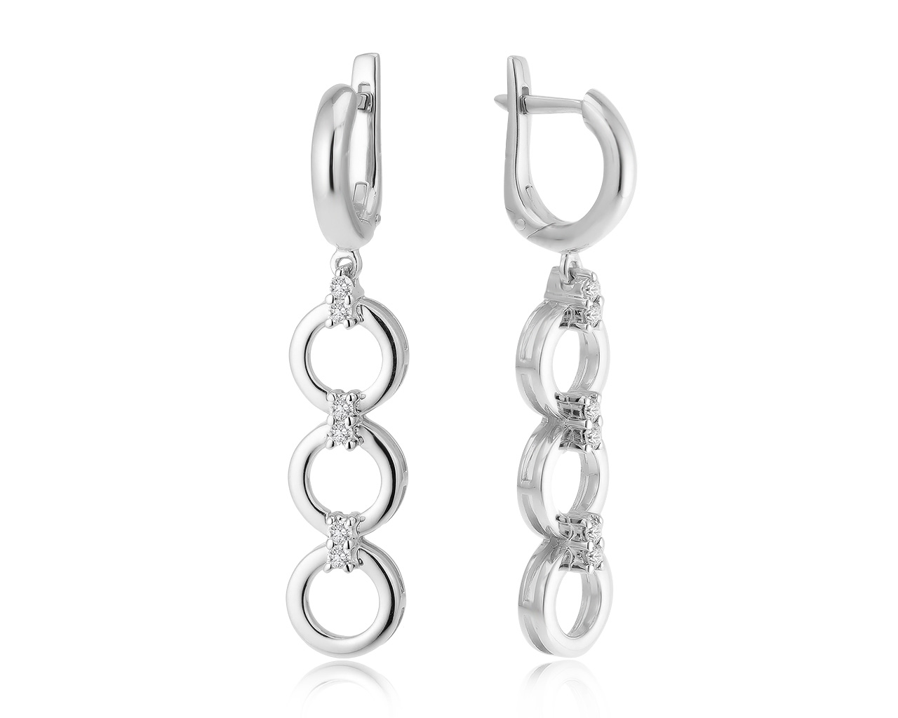 Достойные золотые серьги с бриллиантами 0.28ct
