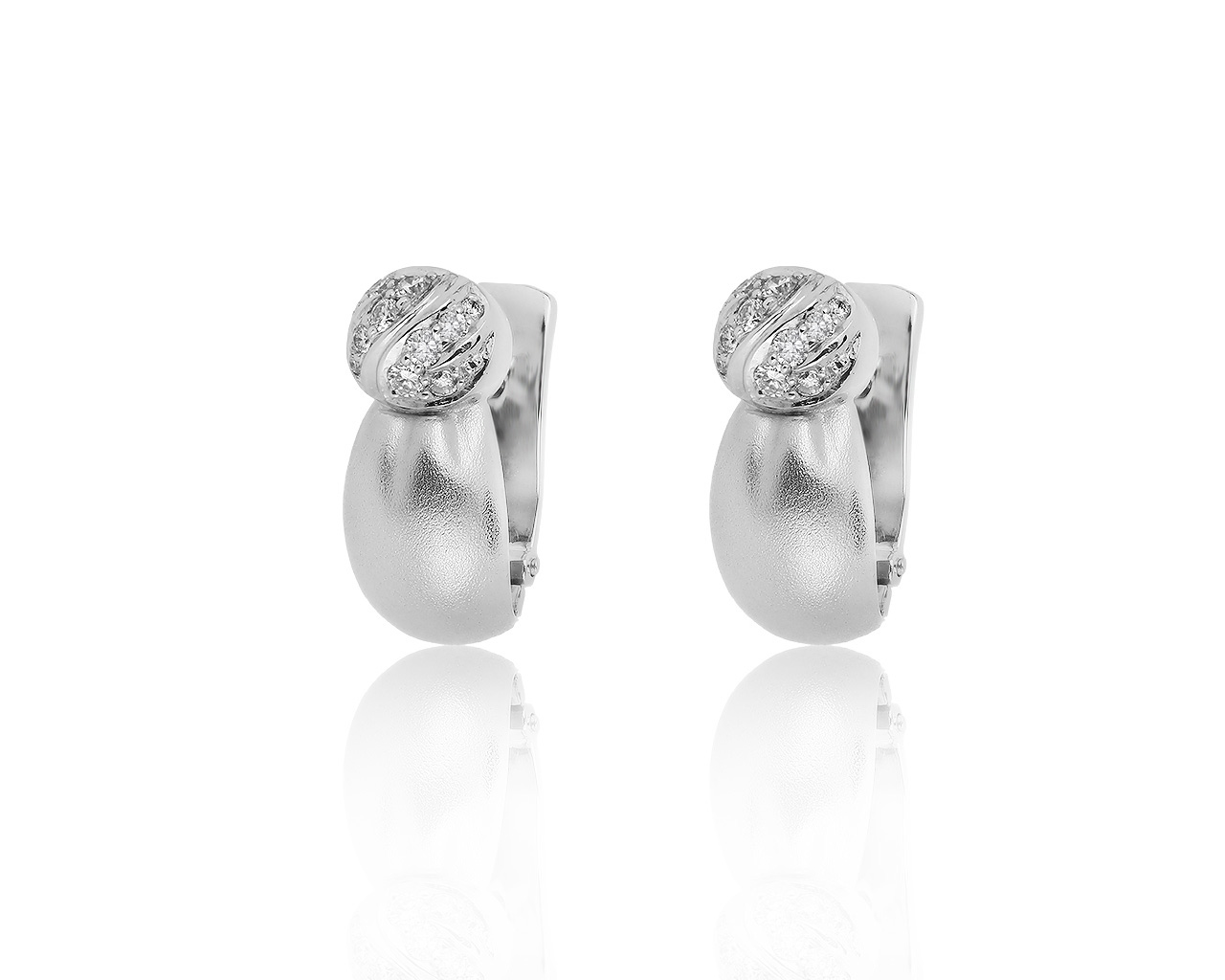 Прелестные золотые серьги с бриллиантами 0.17ct 130919/14