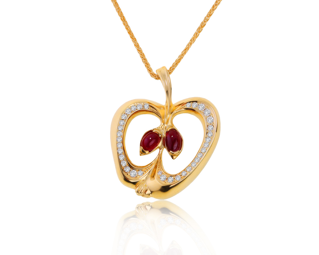 Итальянский золотой кулон с рубинами 1.05ct 090421/13