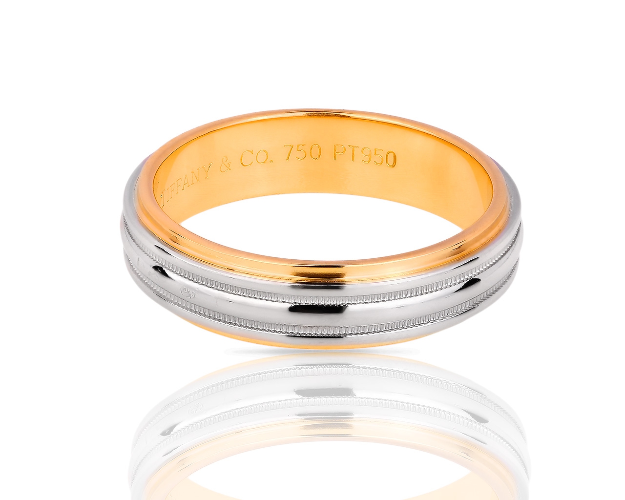 Обручальное кольцо из платины и золота Tiffany&Co 280618/8