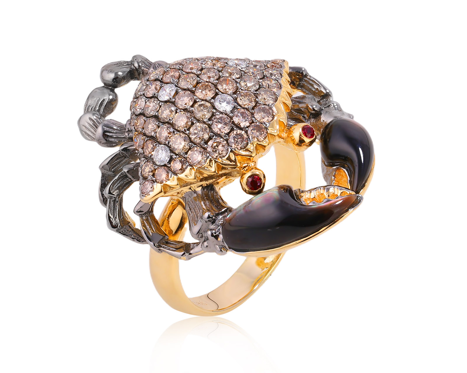 Золотое кольцо с перламутром 2.21ct и бриллиантами 1.57ct 211025/5