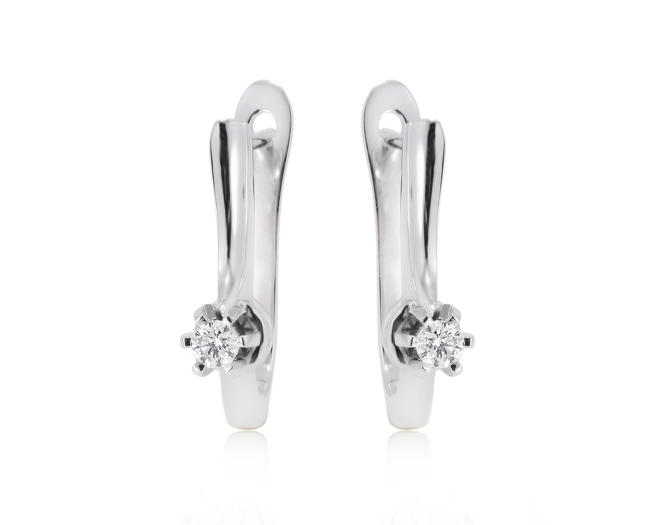 Изящные золотые серьги с бриллиантами 0.30ct 091120/3