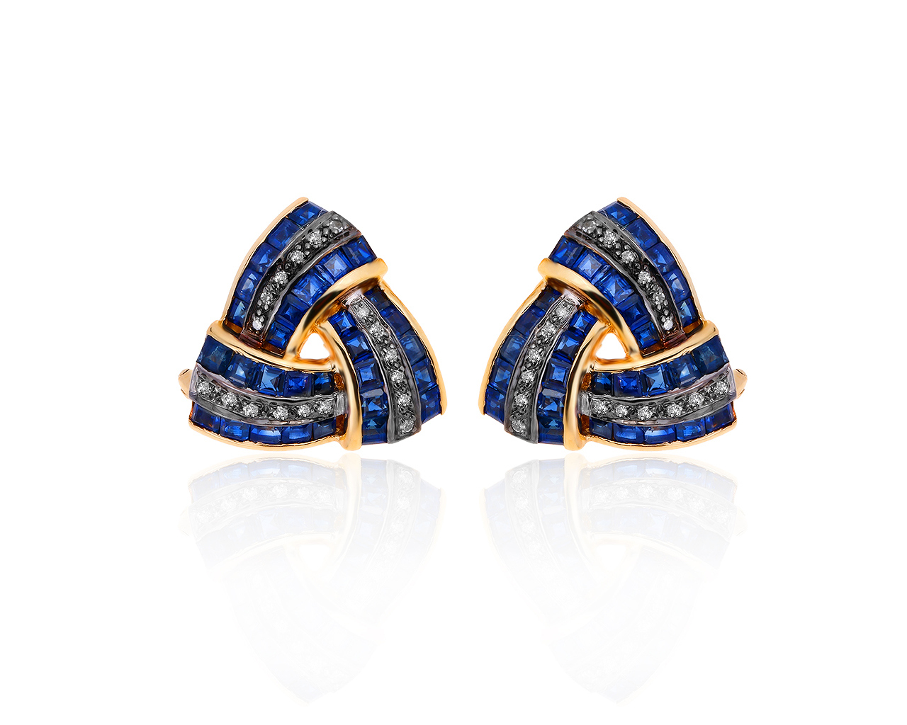 Завораживающие золотые серьги с сапфирами 3.00ct 271119/12