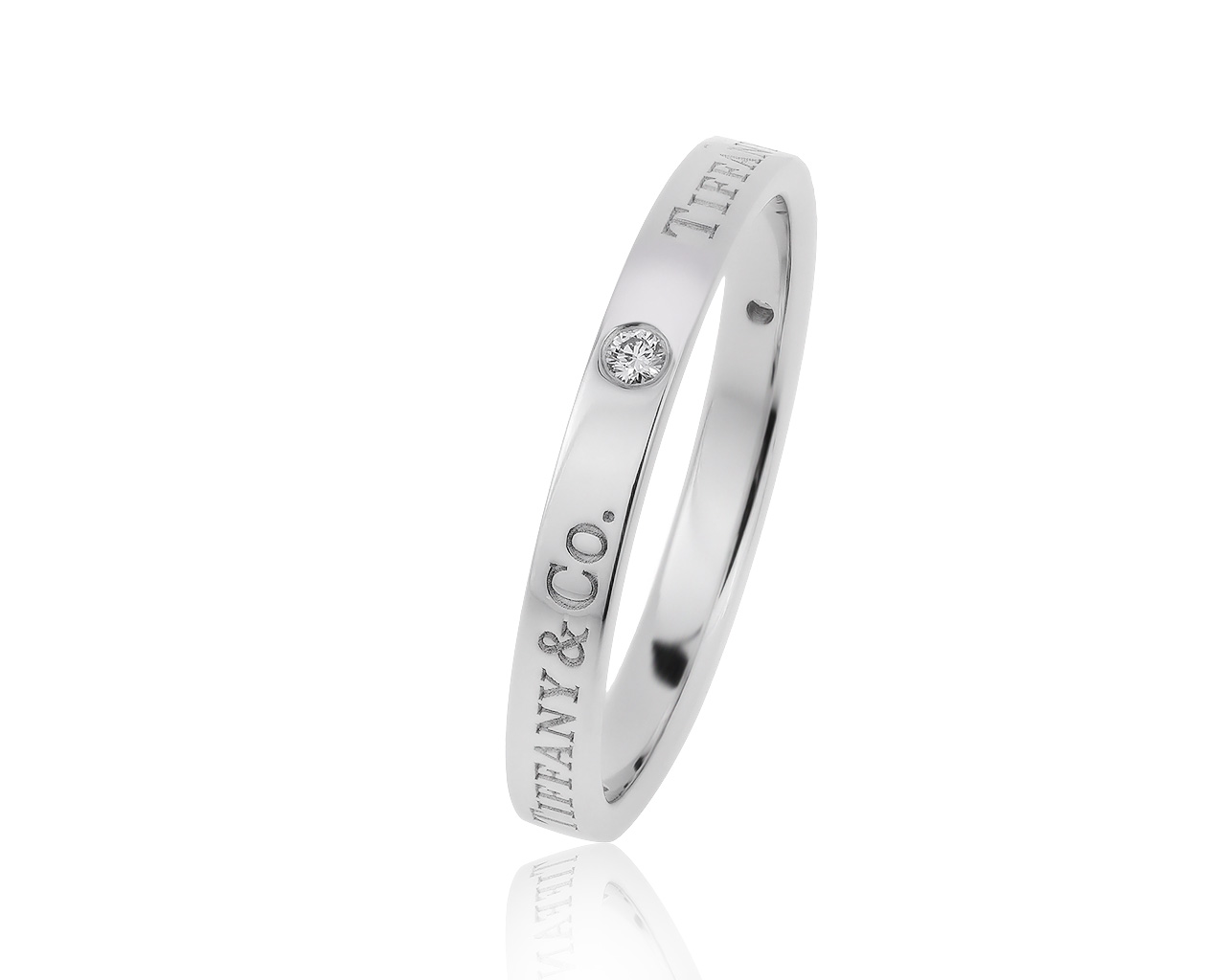 Оригинальное платиновое кольцо с бриллиантами 0.07ct Tiffany&Co