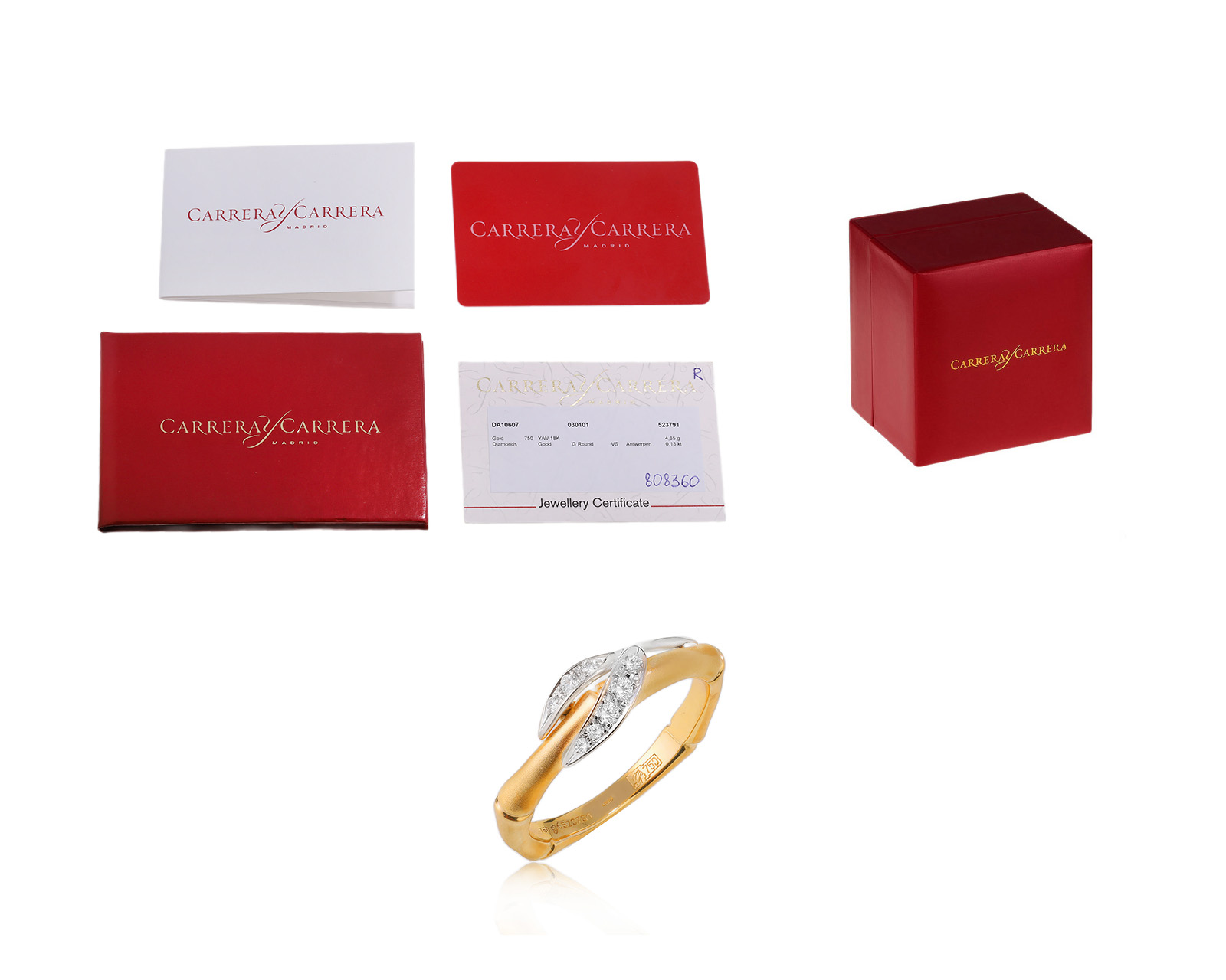 Оригинальное золотое кольцо Carrera y Carrera Bambu