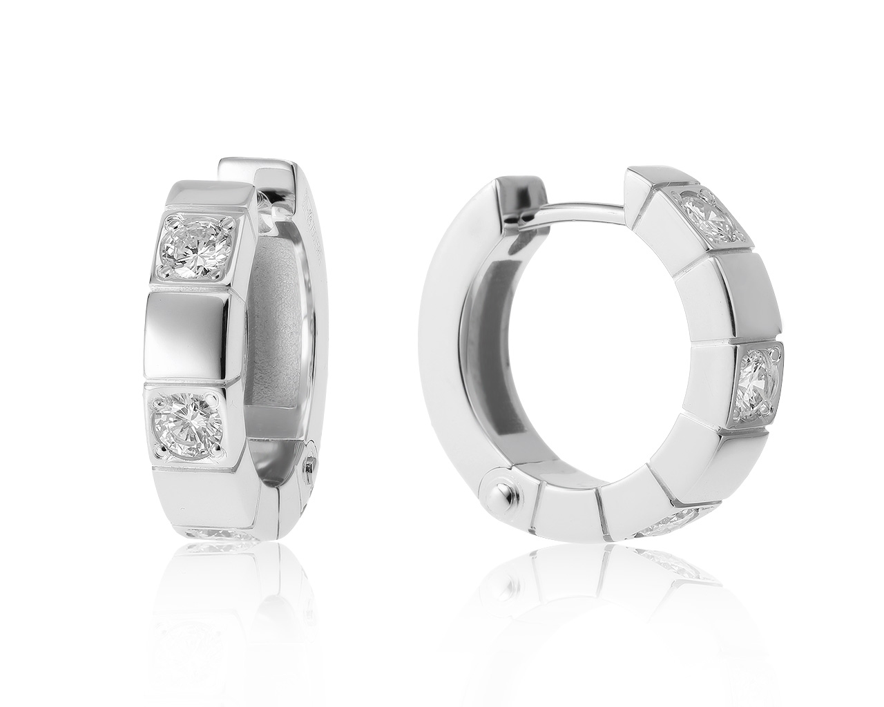 Престижные золотые серьги с бриллиантами 0.63ct