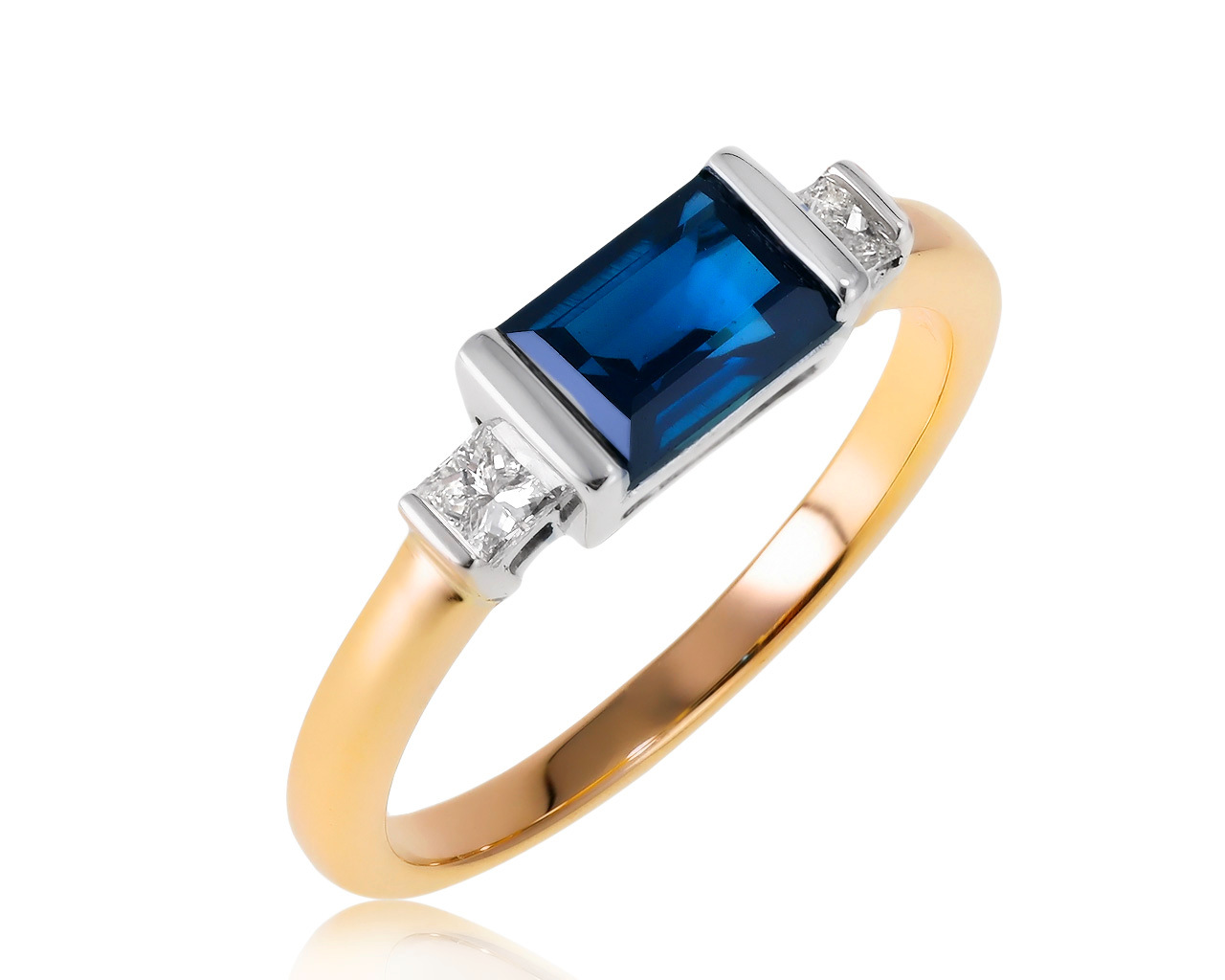 Прелестное золотое кольцо с сапфиром 0.90ct