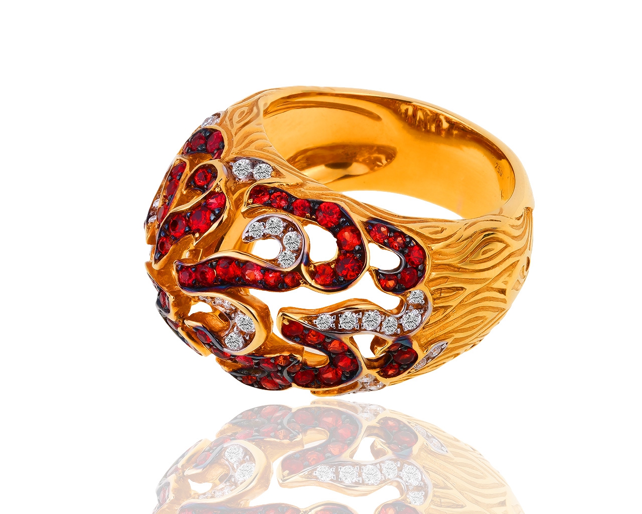 Золотое кольцо с сапфирами и бриллиантами 0.45ct Magerit 161117/7