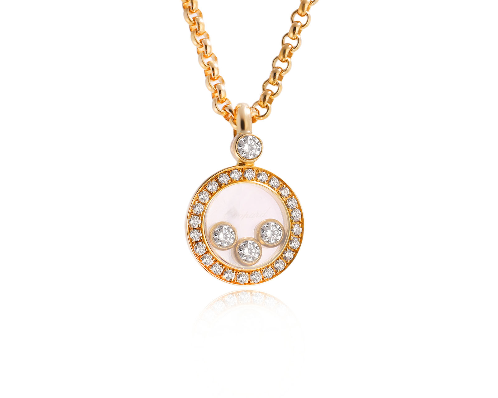 Оригинальный золотой кулон с бриллиантами 0.62ct Chopard Happy Diamonds 990407/2