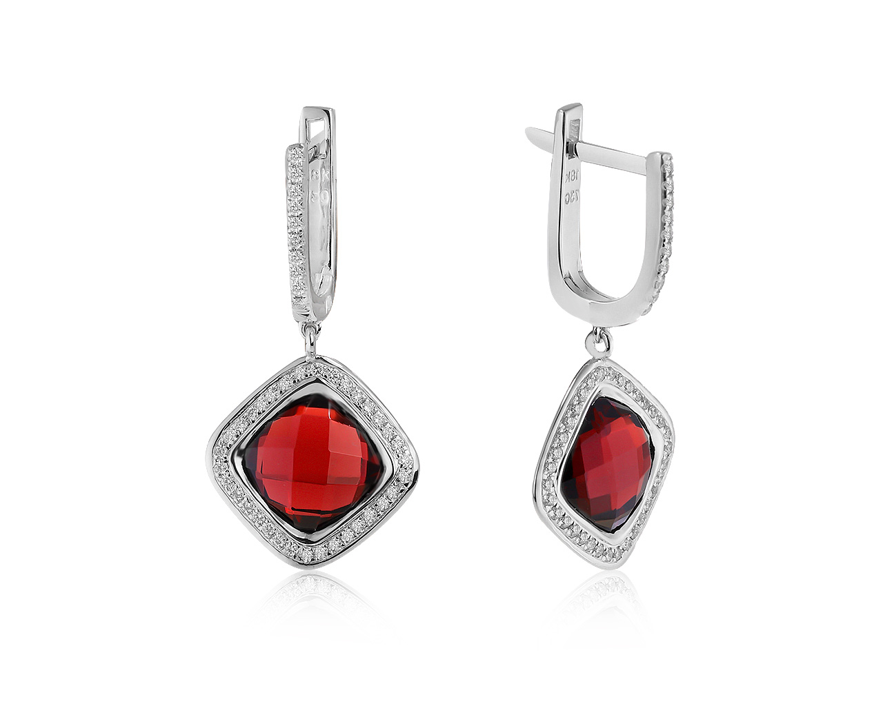 Богатые золотые серьги с гранатами 4.14ct 100521/6