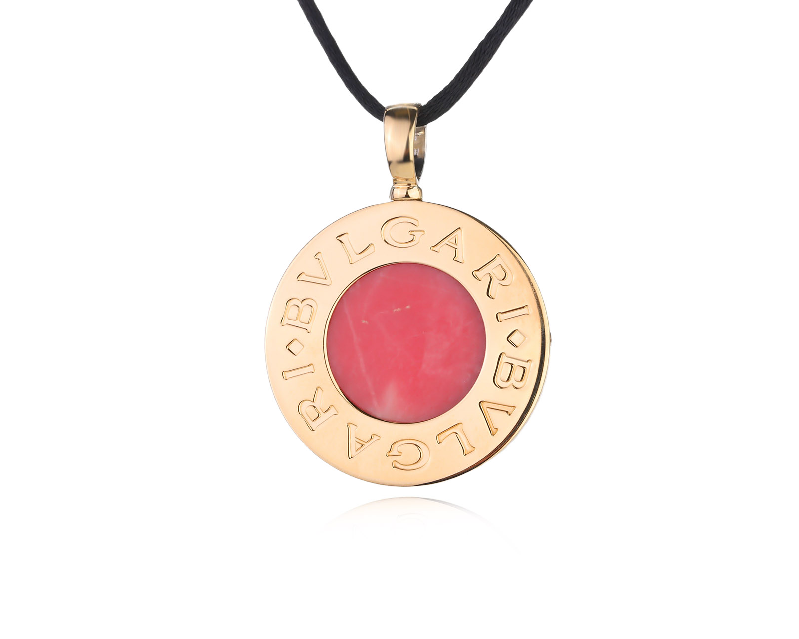Оригинальный золотой кулон с родохрозитом 3.15ct Bvlgari Bvlgari Reversible