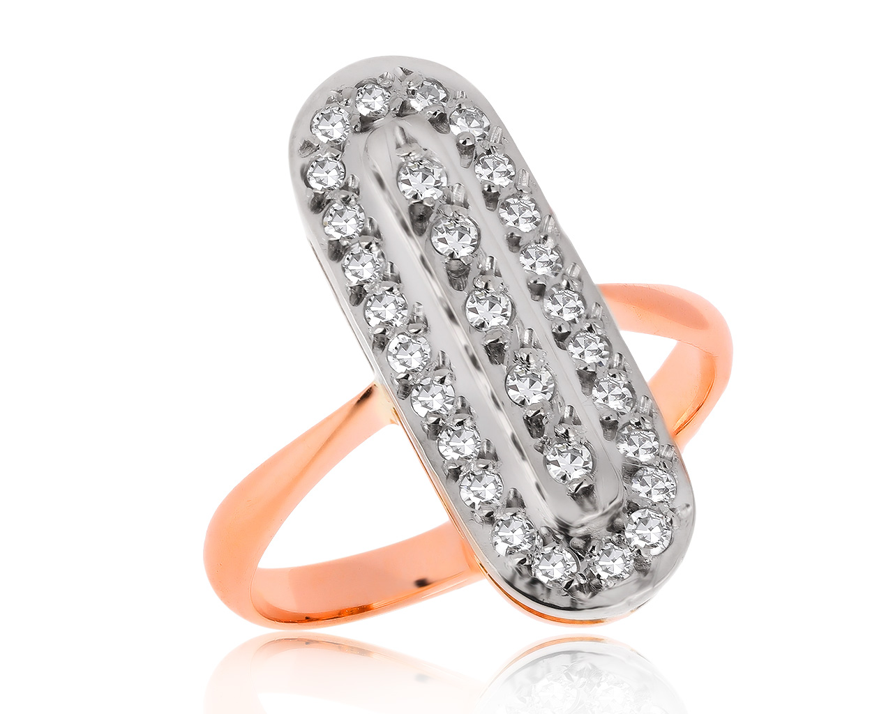 Винтажное золотое кольцо с бриллиантами 0.47ct СССР