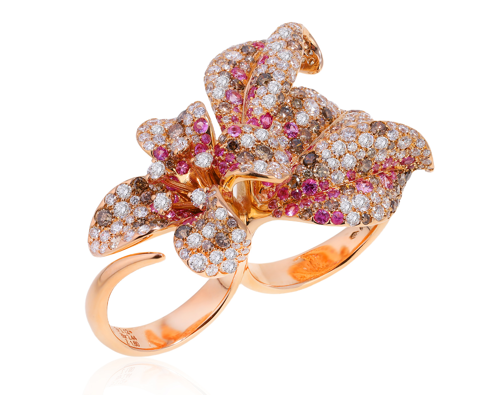 Оригинальное золотое кольцо с бриллиантами 5.56ct Crivelli